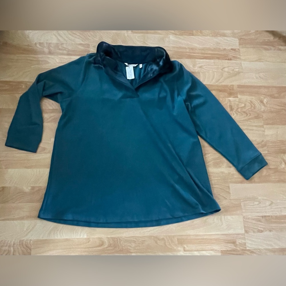 Soft Surroundings Opari Tunic Sweatshirt with velvet color green NEW size 1X